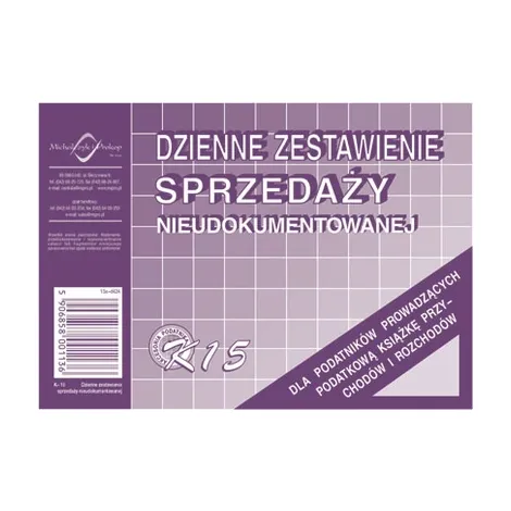 Druk MiP Dzienne Zestawienie Sprzedaży A6/25